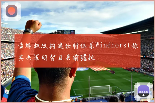 黄蜂积极构建独特体系Windhorst称其决策明智且具前瞻性